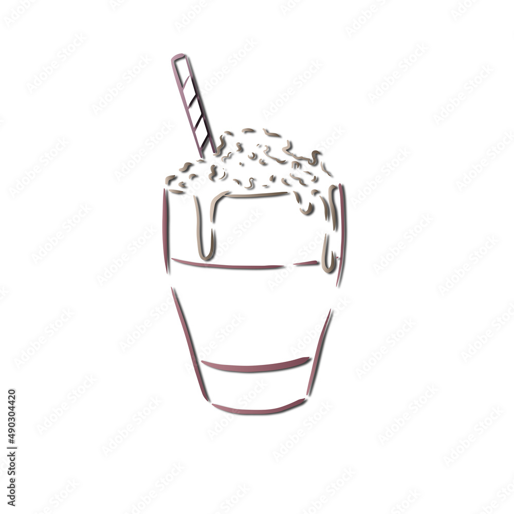 Glass of caramel latte coffee with whipped cream Glass of caramel latte coffee with whipped cream