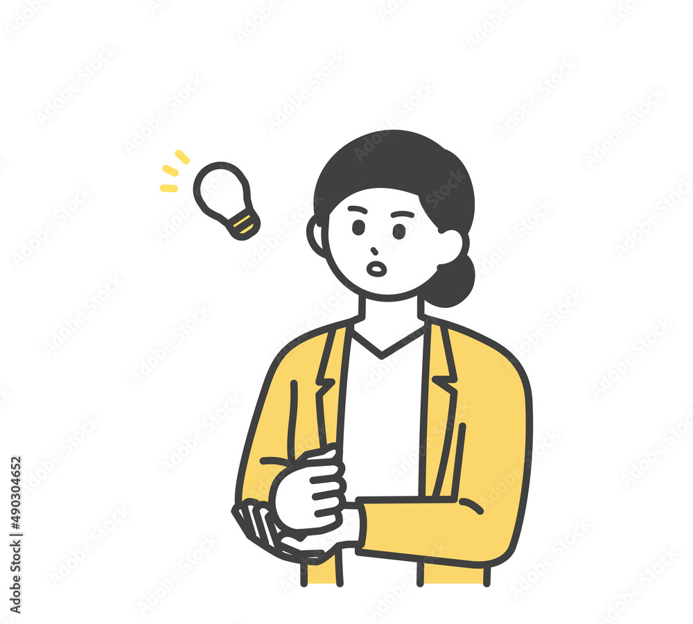 Vettoriale Stock 女性社員がひらめく表情のイラスト素材 Adobe Stock