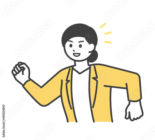 目標に向かっているビジネスパーソンのイラスト素材