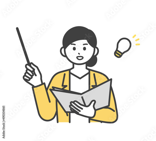 改善について提案しているビジネスパーソンのイラスト素材