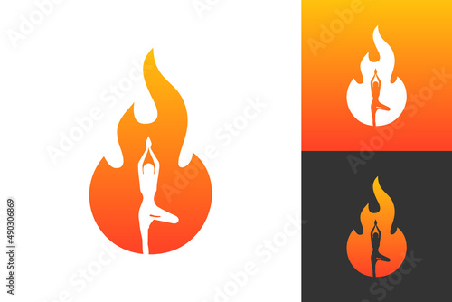 Illustration Vector Graphic of Fire Yoga Logo. Perfect to use for Yoga Company