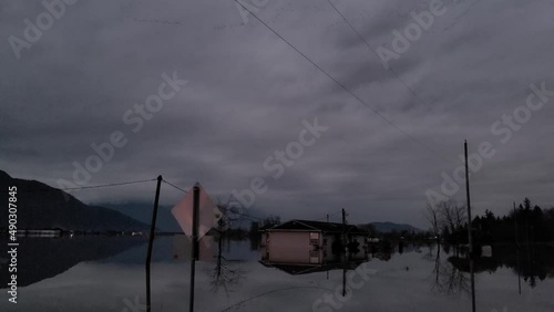 A view of the flooded farmland at Abbotsford after heavy monsoon rains. photo