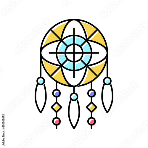 dream catcher color icon vector illustration