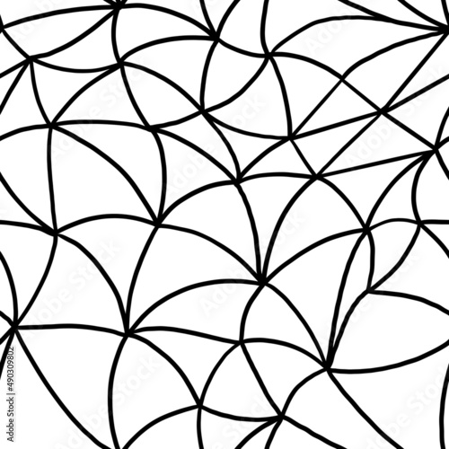 Seamless pattern  Black and white  Contour  Triangles  Polygons