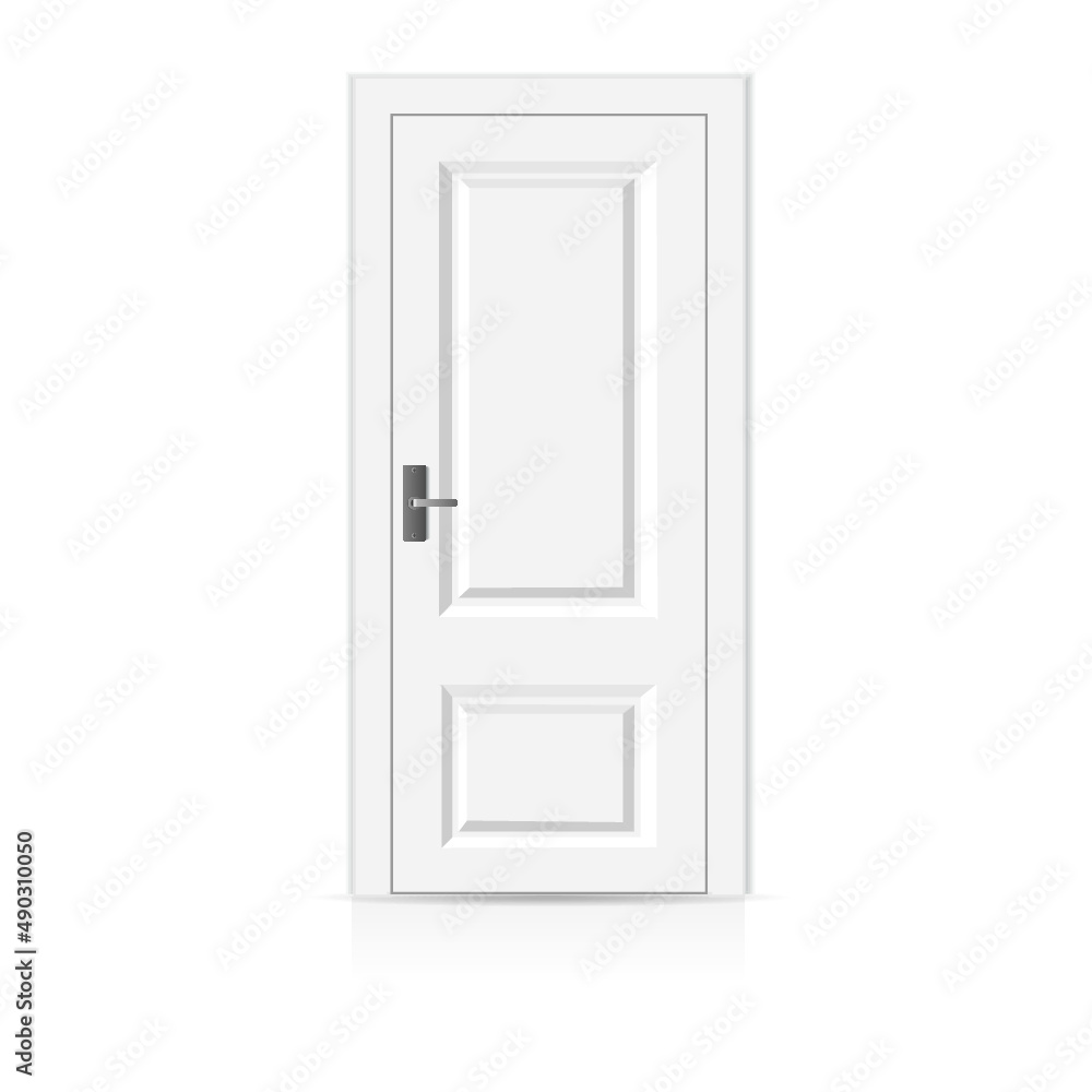 White wooden door isolated on a white background White wooden door isolated on a white background