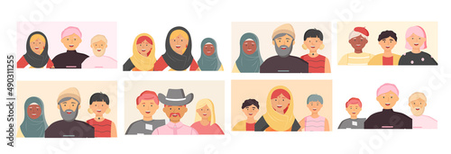 Multiethnic group of people standing together community and togetherness concept, diversity portrait. Characters men and women isolated on white. Crowd community. Social diversity friends or relatives