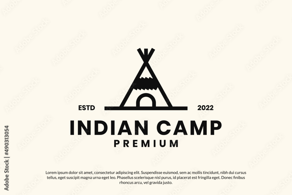 Indian home camp lines culture logo design vector icon symbol illustration Indian home camp lines culture logo design vector icon symbol illustration