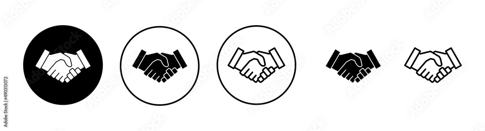 Handshake icons set. business handshake sign and symbol. contact agreement Handshake icons set. business handshake sign and symbol. contact agreement