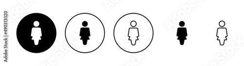 Female icons set. woman sign and symbol