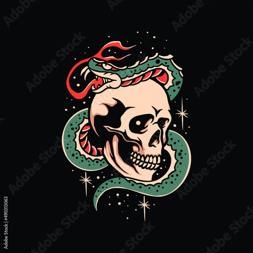 snake tattoo vector design