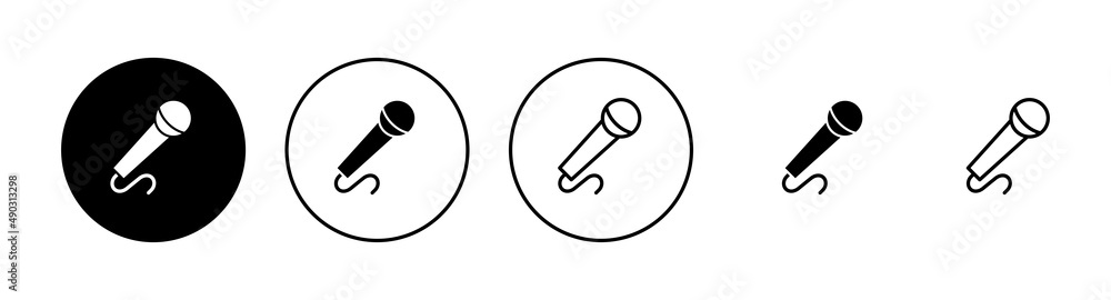 Microphone icons set. karaoke sign and symbol Microphone icons set. karaoke sign and symbol