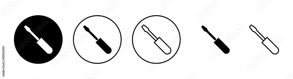 Screwdriver icons set.tools sign and symbol Screwdriver icons set.tools sign and symbol