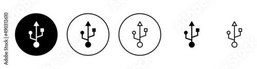 Usb icons set. Flash disk sign and symbol. flash drive sign.