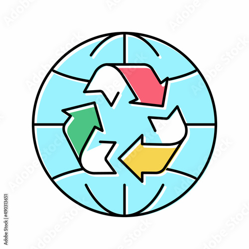 environment ecosystem color icon vector illustration