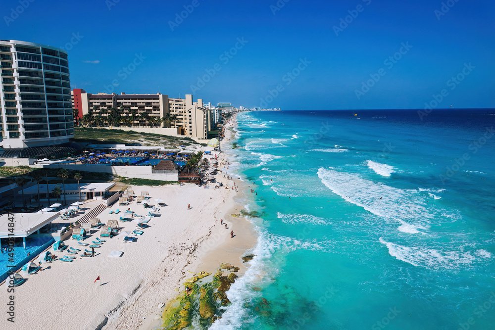 Cancun Mexico beach drone photos