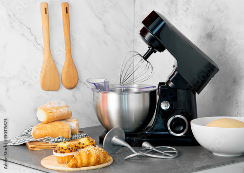 electric kitchen mixer on non-isolated background