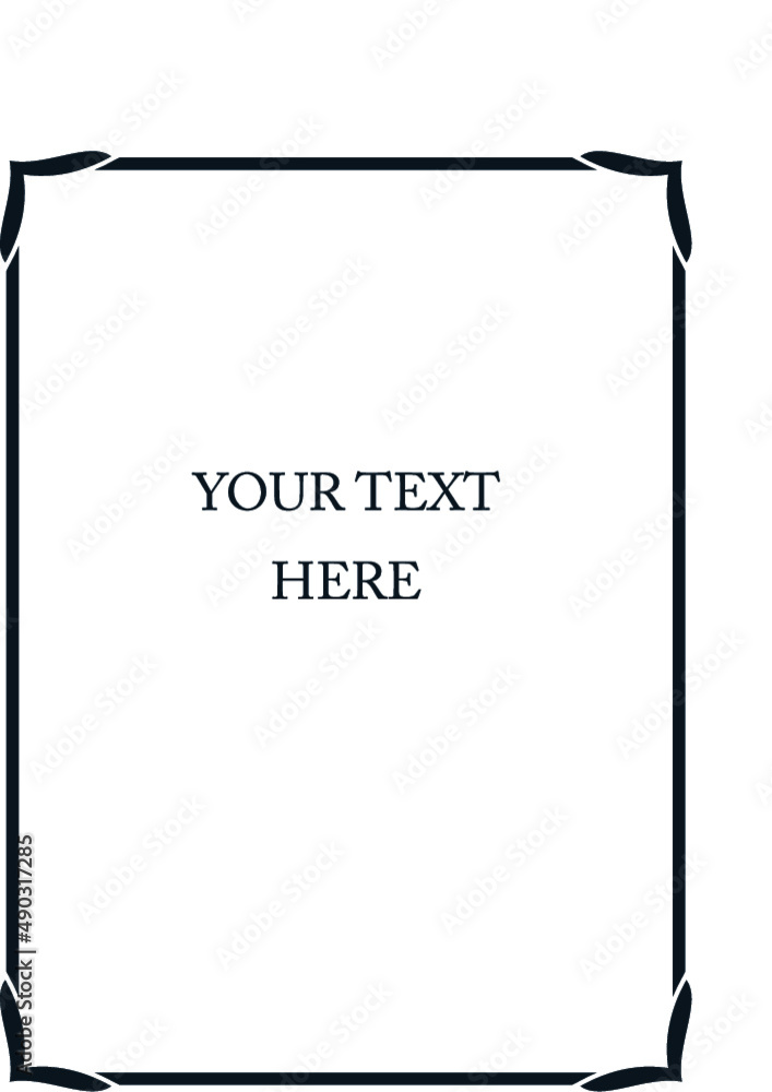 Whiteboard with vector border frame. Background or book page. Simple rectangular billboard, poster, card, plaque, signboard, sticker, or label Whiteboard with vector border frame. Background or book page. Simple rectangular billboard, poster, card, plaque, signboard, sticker, or label