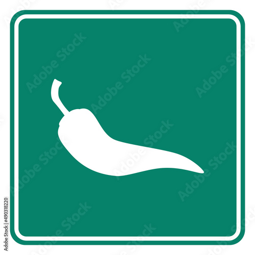 Chili und Schild