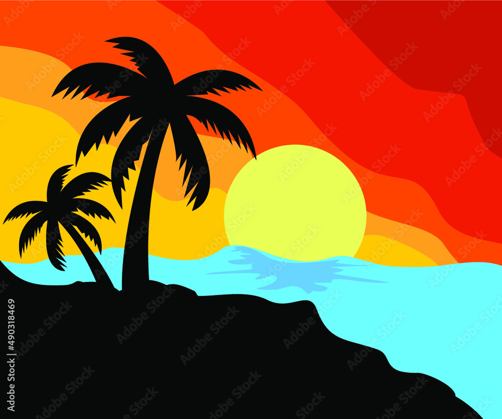 summer beach vector illustration design