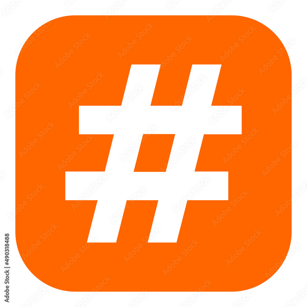 Obraz premium Hashtag und App Icon