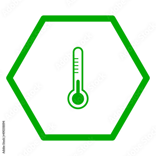 Thermometer und Sechseck