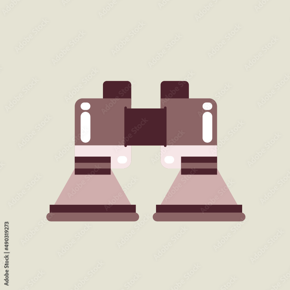 vector illustration of binoculars with a minimalist style and brown color that can be used as templates, icons and objects vector illustration of binoculars with a minimalist style and brown color that can be used as templates, icons and objects