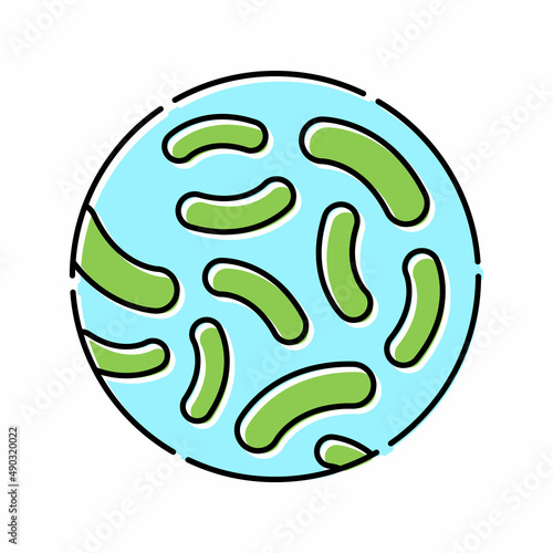 lactococcus probiotics color icon vector illustration