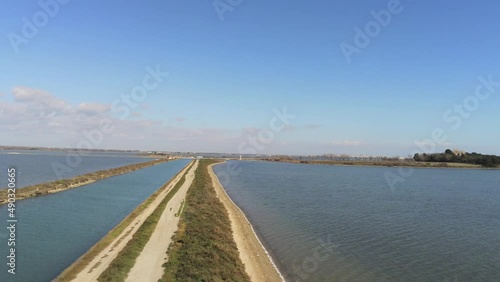 Wallpaper Mural Canal du Rhône à Sète et île de Maguelone, vue aérienne, Occitanie Torontodigital.ca