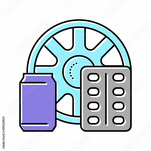 products from aluminium color icon vector illustration