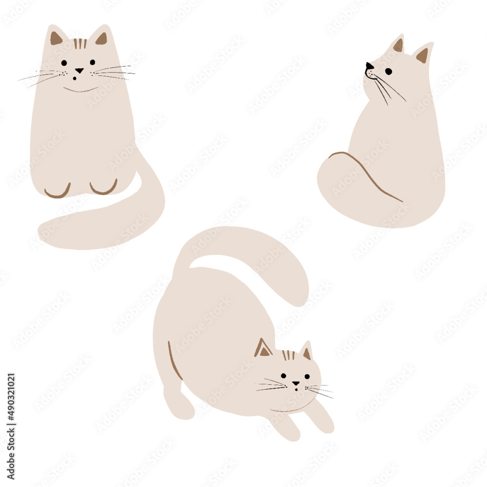 set of cute cats set of cute cats