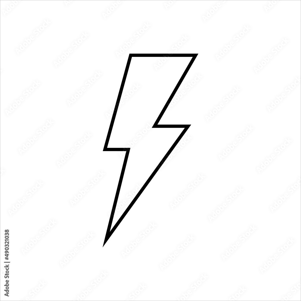 Lightning bolt icon in line style Lightning bolt icon in line style