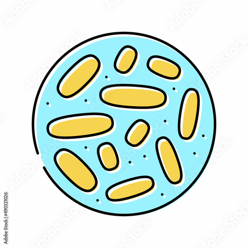 lactobacillus probiotics color icon vector illustration