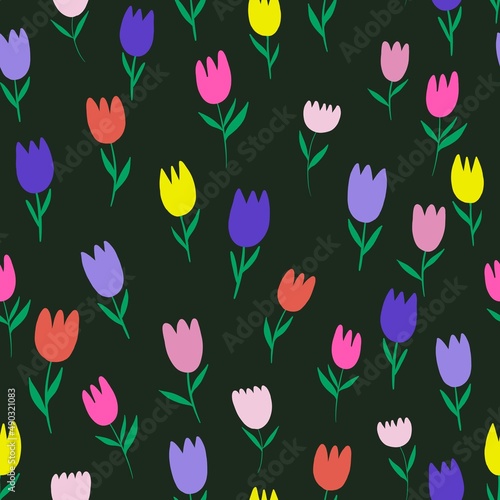seamless pattern with tulips © Мария Гуцол