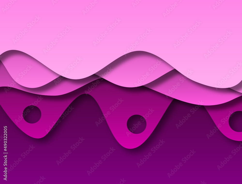 Abstract background with stripes, waves and shapes, 3d rendering