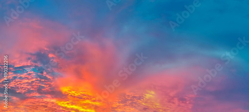beautiful colored clouds at dawn 