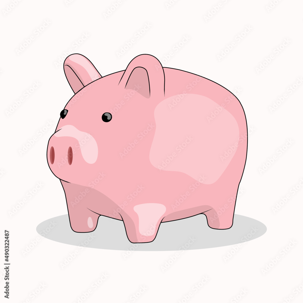 Pink Piggy Bank on white background,vector illustration. Pink Piggy Bank on white background,vector illustration.