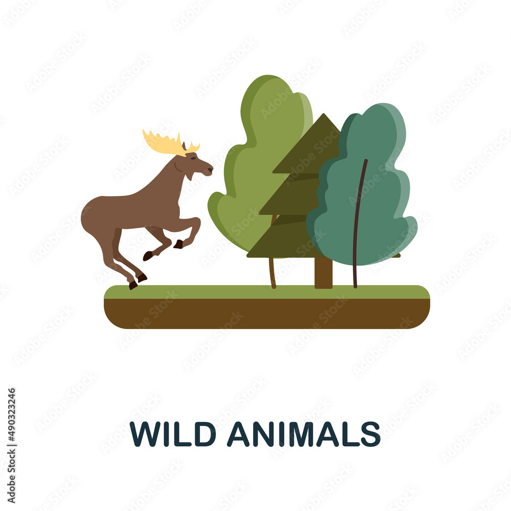 Fotografie Wild Animals flat icon