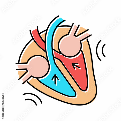 systole disease color icon vector illustration