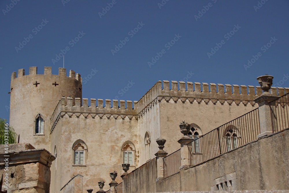Italy, Sicily Island: Foreshortening of Donnafugata Castle.