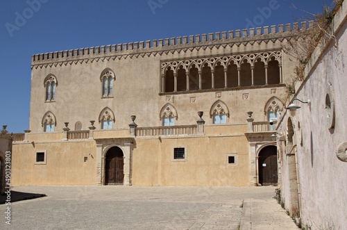Italy, Sicily Island: Foreshortening of Donnafugata Castle.