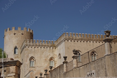 Italy, Sicily Island: Foreshortening of Donnafugata Castle.