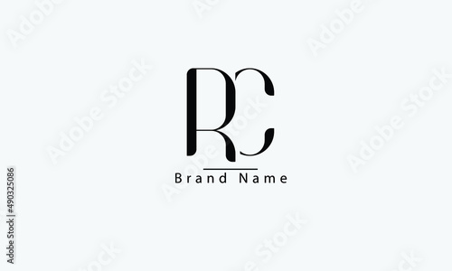 RC CR R C abstract vector logo monogram template