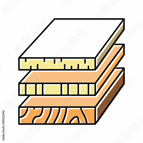 sheets of wood materials color icon vector illustration