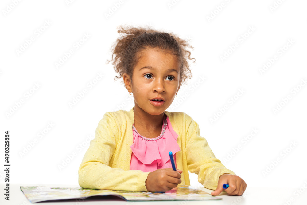Young little girl on white isolated background Young little girl on white isolated background