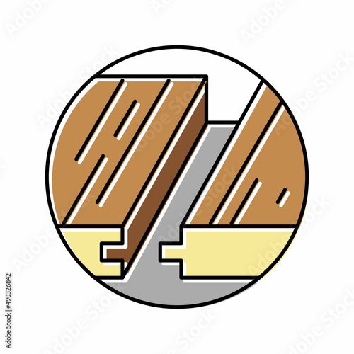 laminate flooring installation color icon vector illustration