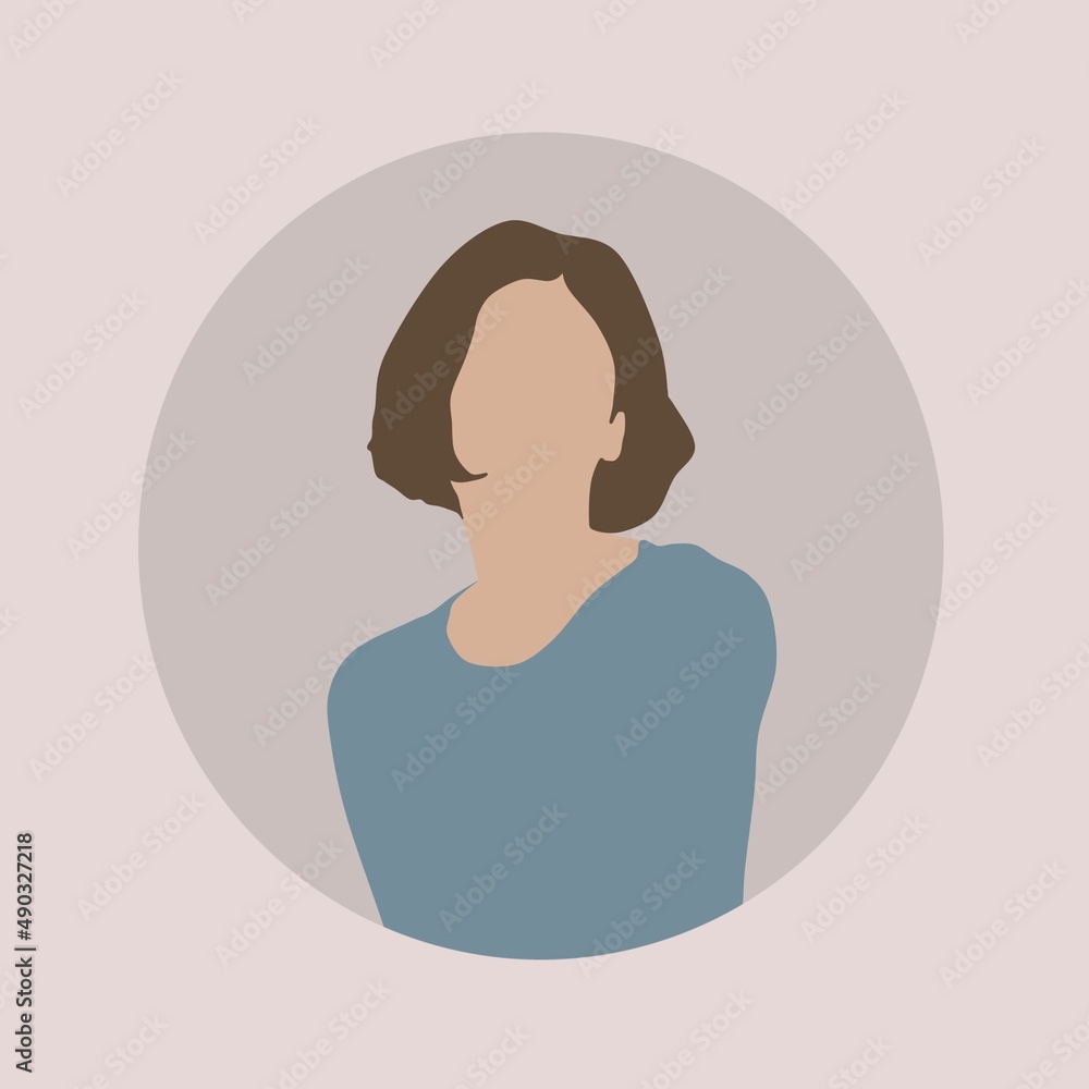 illustration of a girl with short hair illustration of a girl with short hair