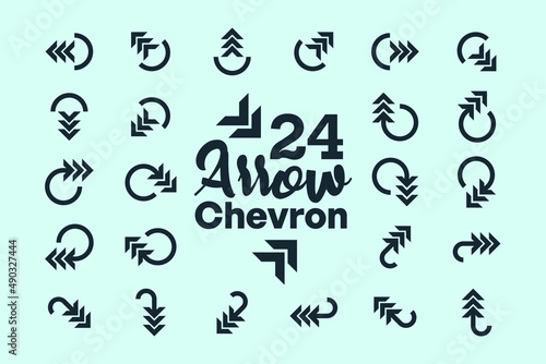 Arrow chevron vector objects with multiple arrowhead and directions.