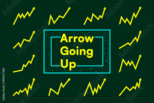 Arrow going up direction showing business growth, trend and big data.