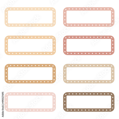 Name tag set of rectangular lines and dotted lines.