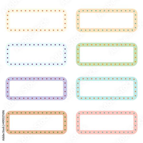 Name tag set of rectangular lines and dotted lines.